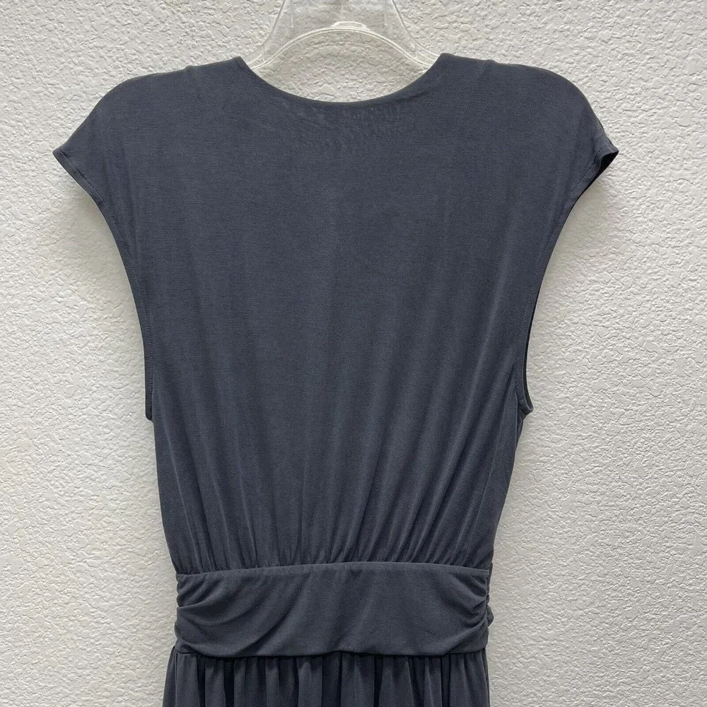 FREE PEOPLE CRISS CROSS Womens Small Dress Gray Cap Sleeves Raw Hem Flirty Fun - Picture 8 of 8